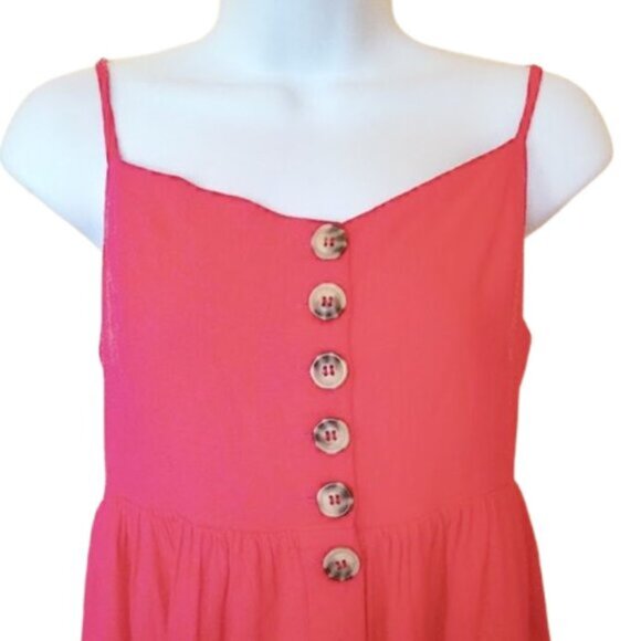 BUFFALO Orange Linen Blend Summer Dress Size Small - Picture 2 of 6